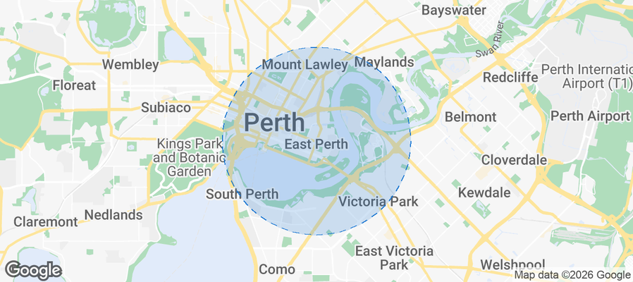 East Perth Airbnb map